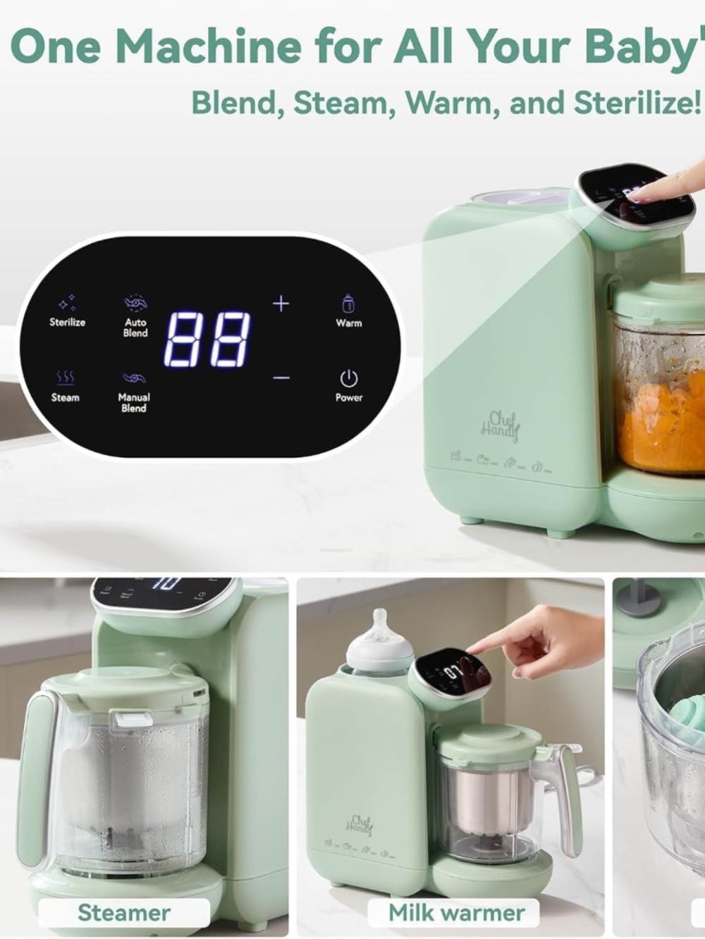 Chefhandy 5-in-1 Baby Food Maker with Stainless Steel Steam Basket
